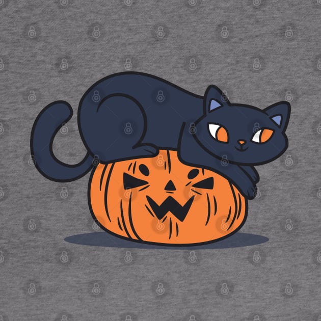 Black Cat on Pumpkin by JS Arts